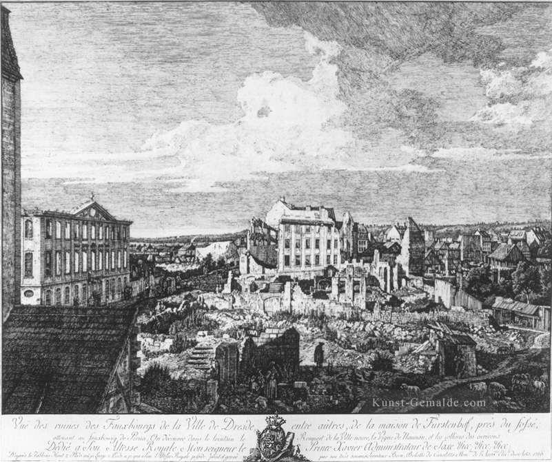 Dresden Die Ruinen der Pirnaische Vorstadt Ätzen städtischen Bernardo Bellotto Ölgemälde